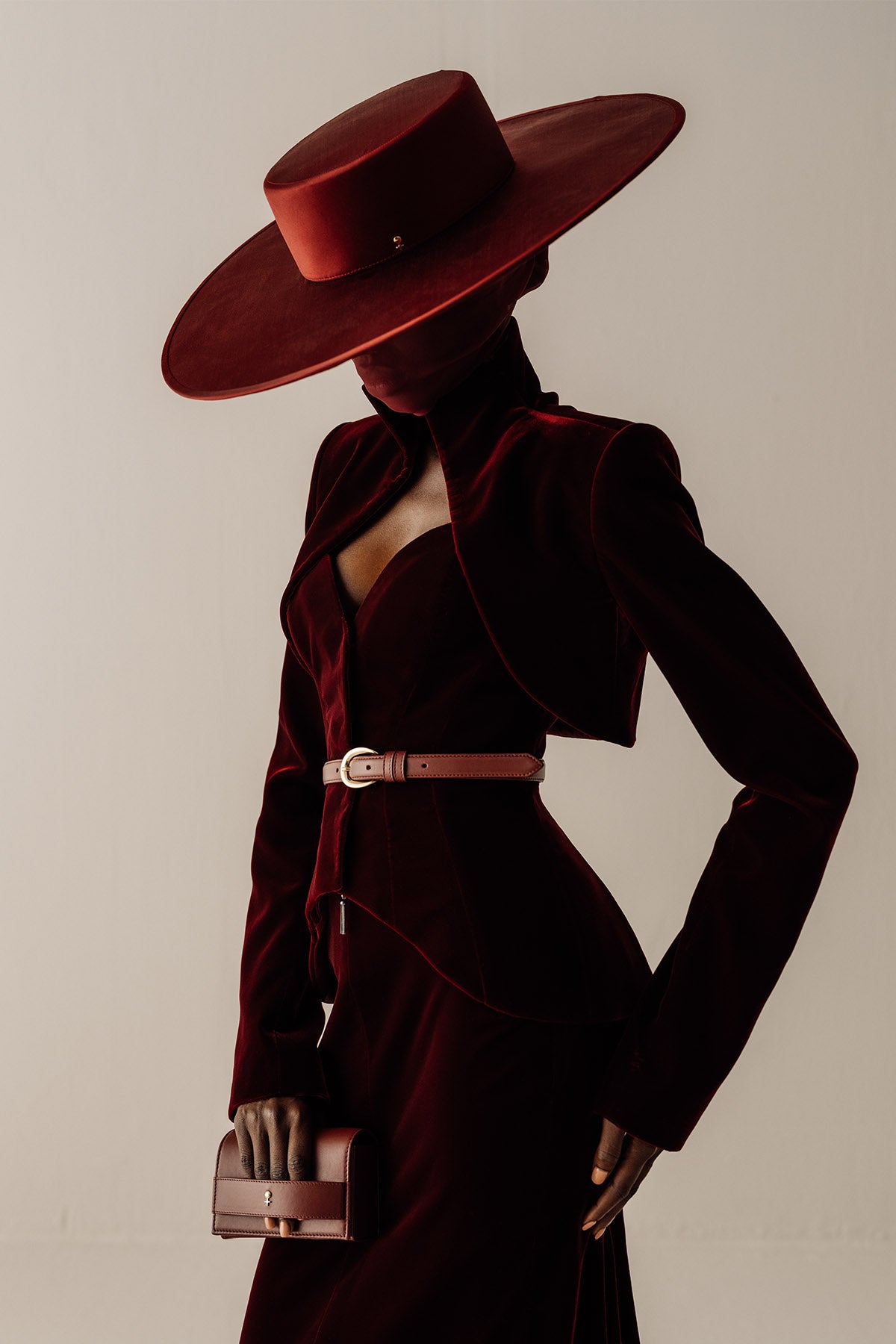 Her Mini Burgungy Clutch