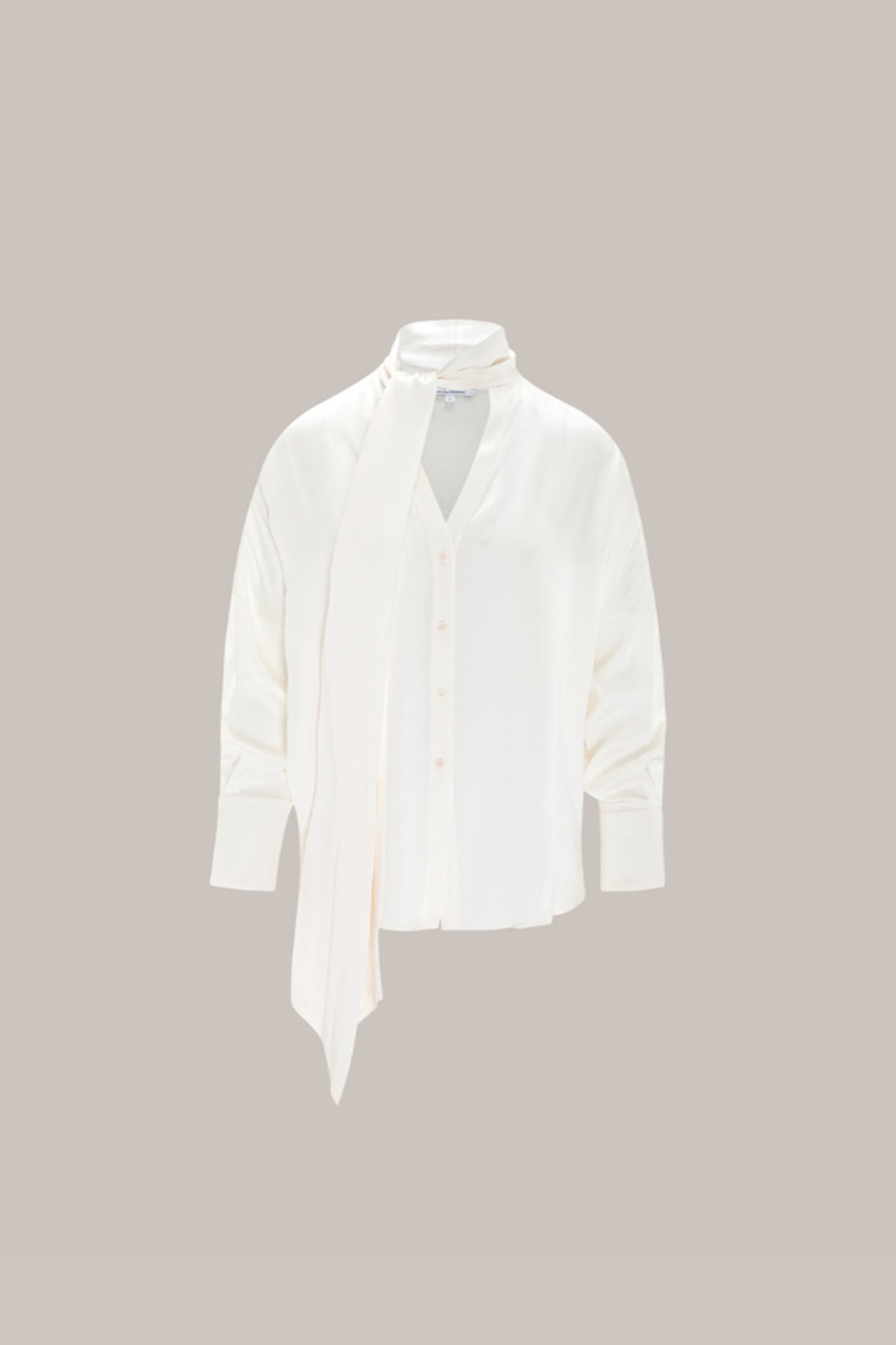 Her Bow-Neck Off White Blouse