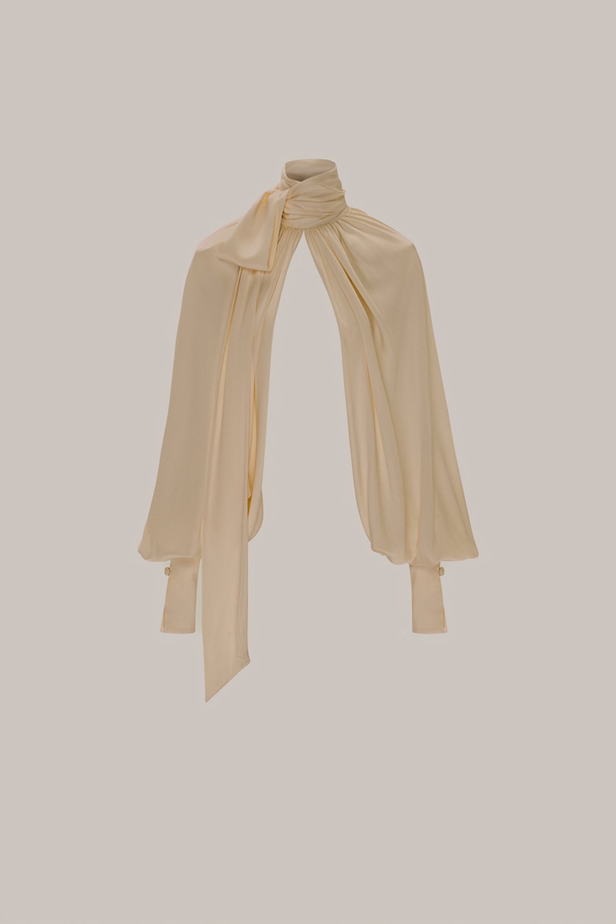 Her Beige Silk Sleeve Blouse