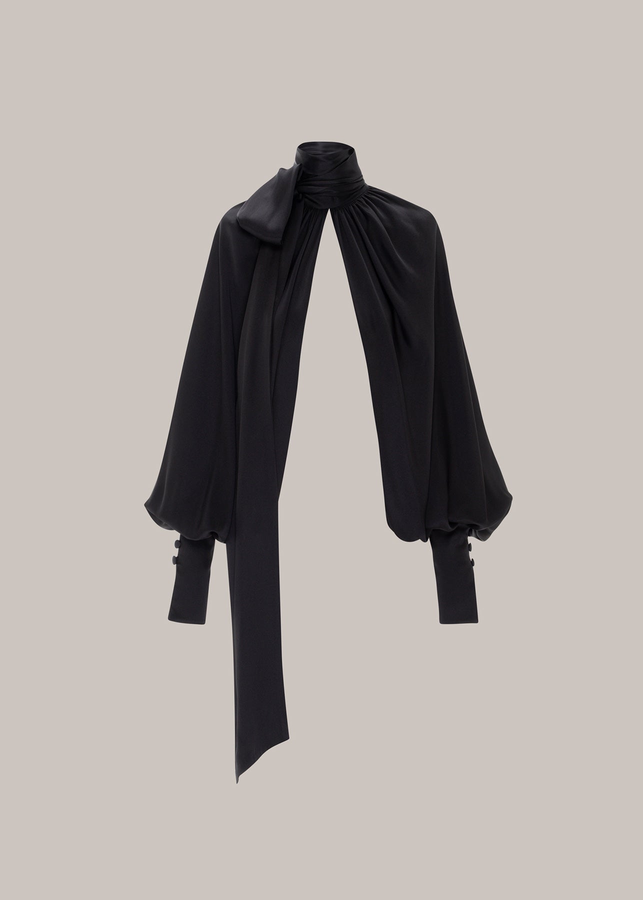 Her Black Silk Sleeve Blouse