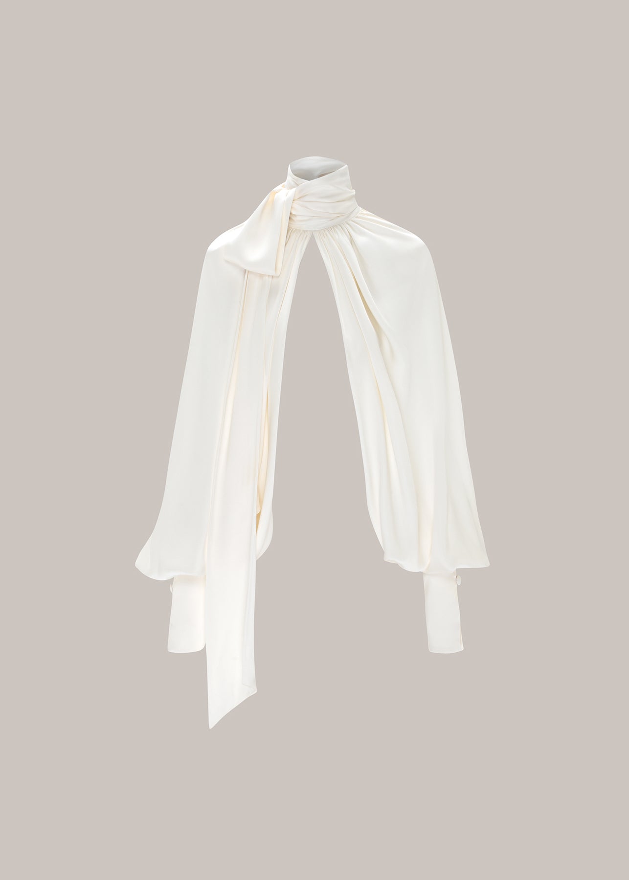 Her White Silk Sleeve Blouse