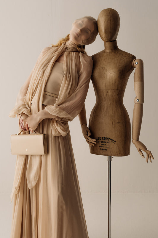Her Beige Chiffon Sleeve Blouse