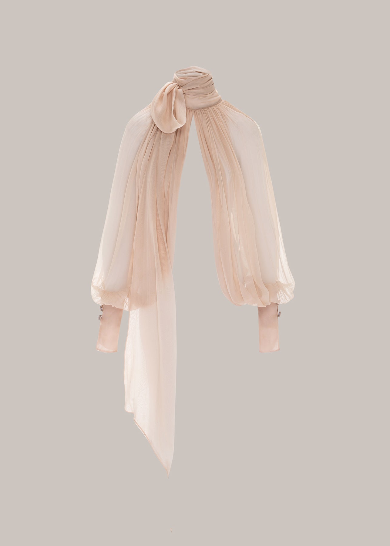 Her Beige Chiffon Sleeve Blouse