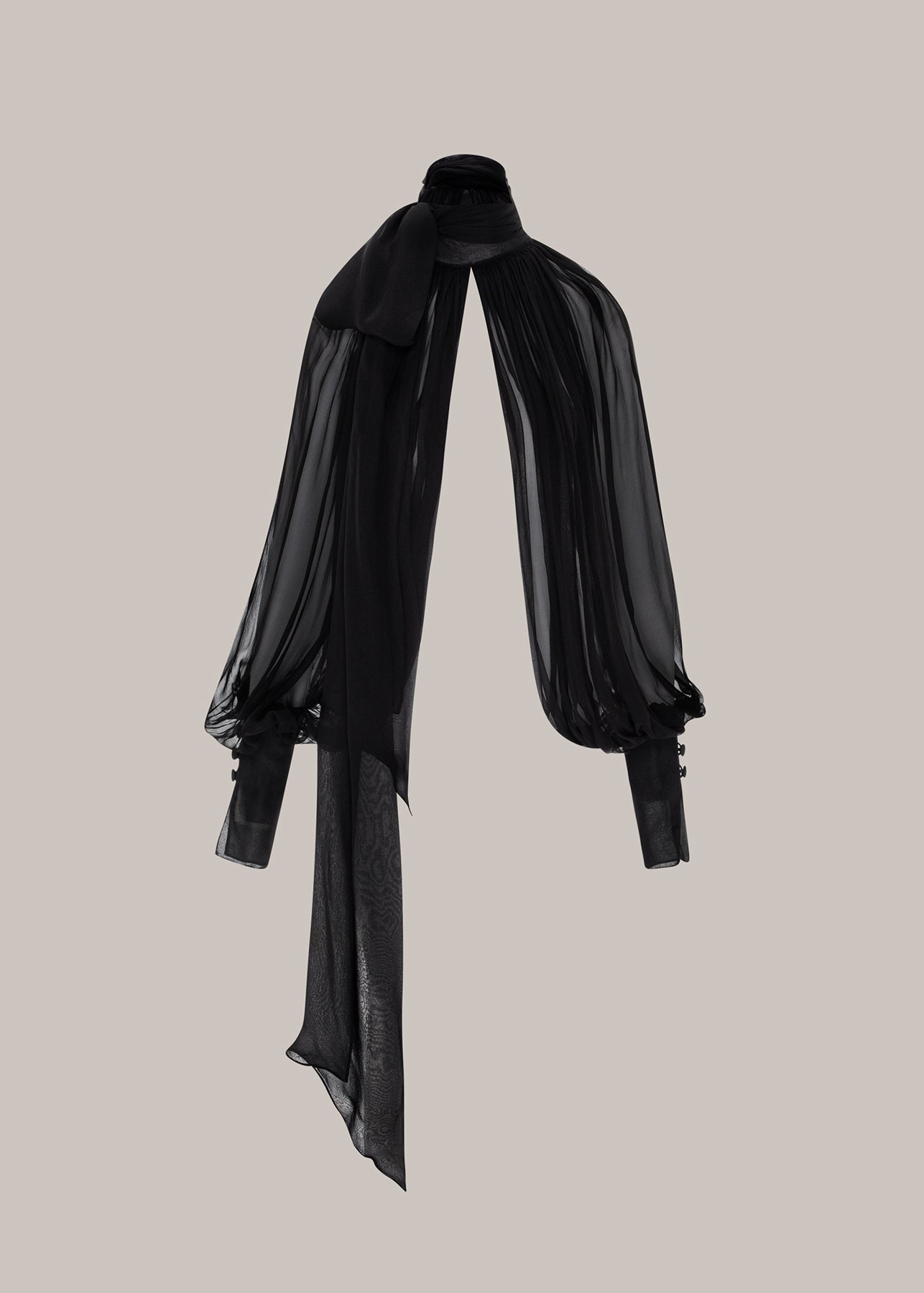 Her Black Chiffon Sleeve Blouse