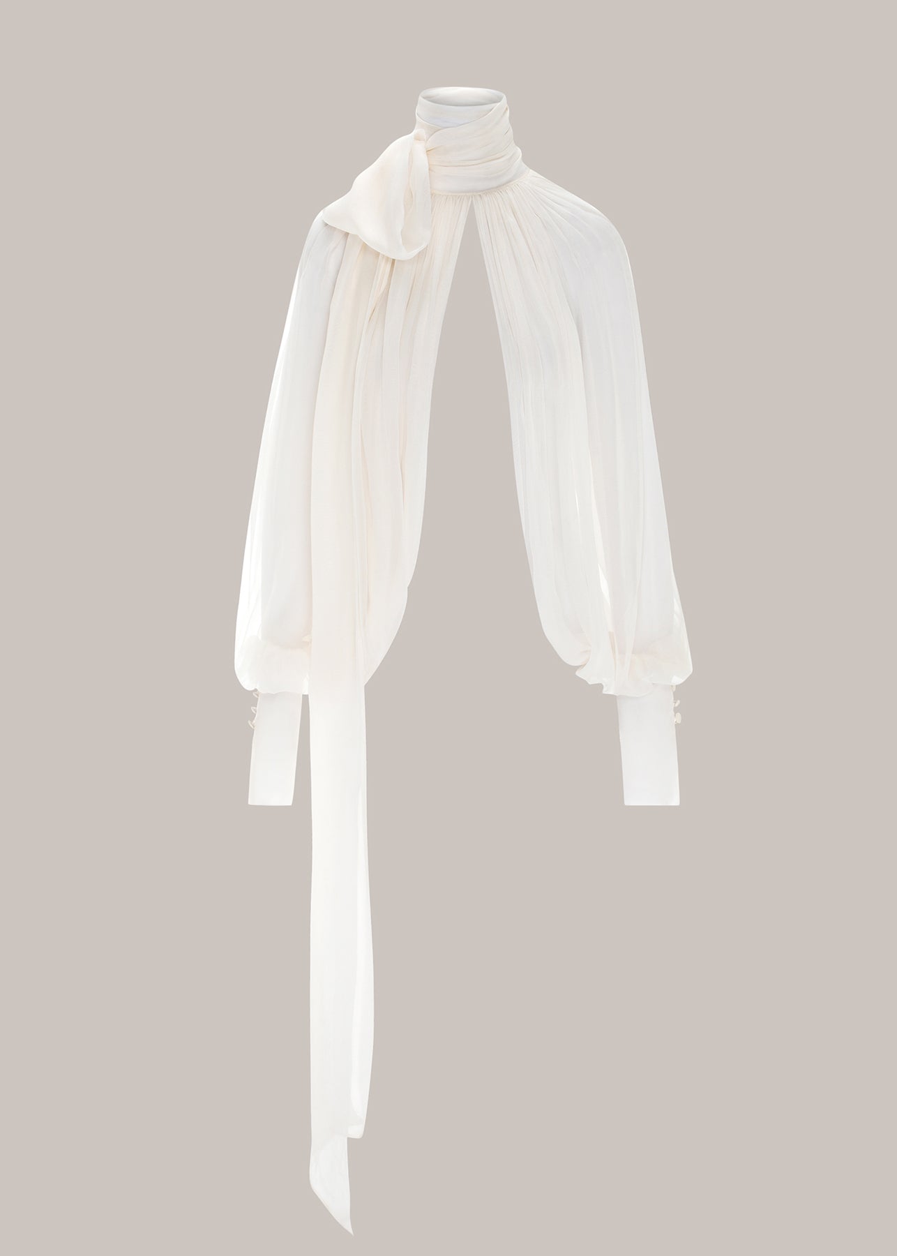 Her White Chiffon Sleeve Blouse