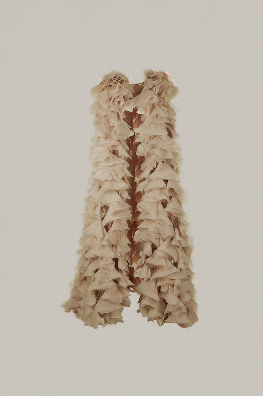 Her Maxi Embellished Beige Cape