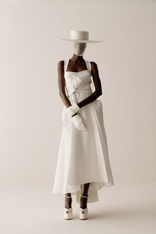 Her Cross Back Corset White Dress