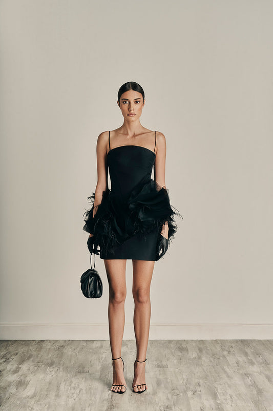 Her Mini Embellished Black Dress