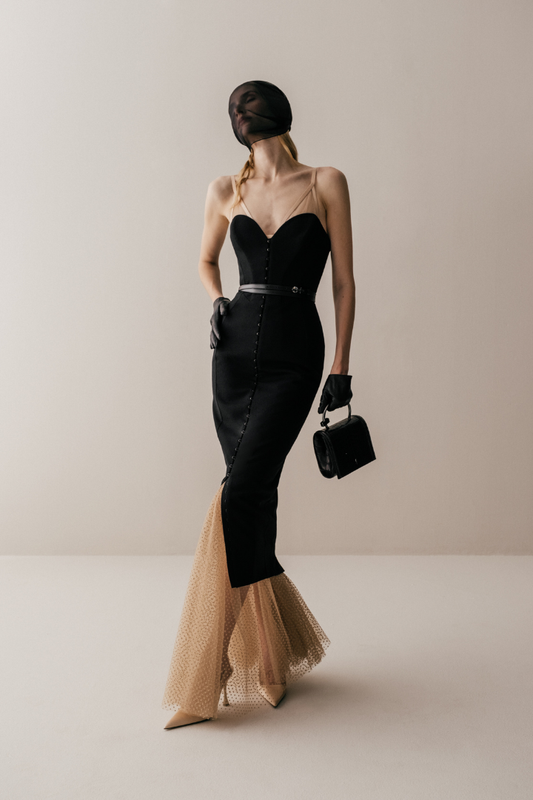 Her Heart Midi Black Dress