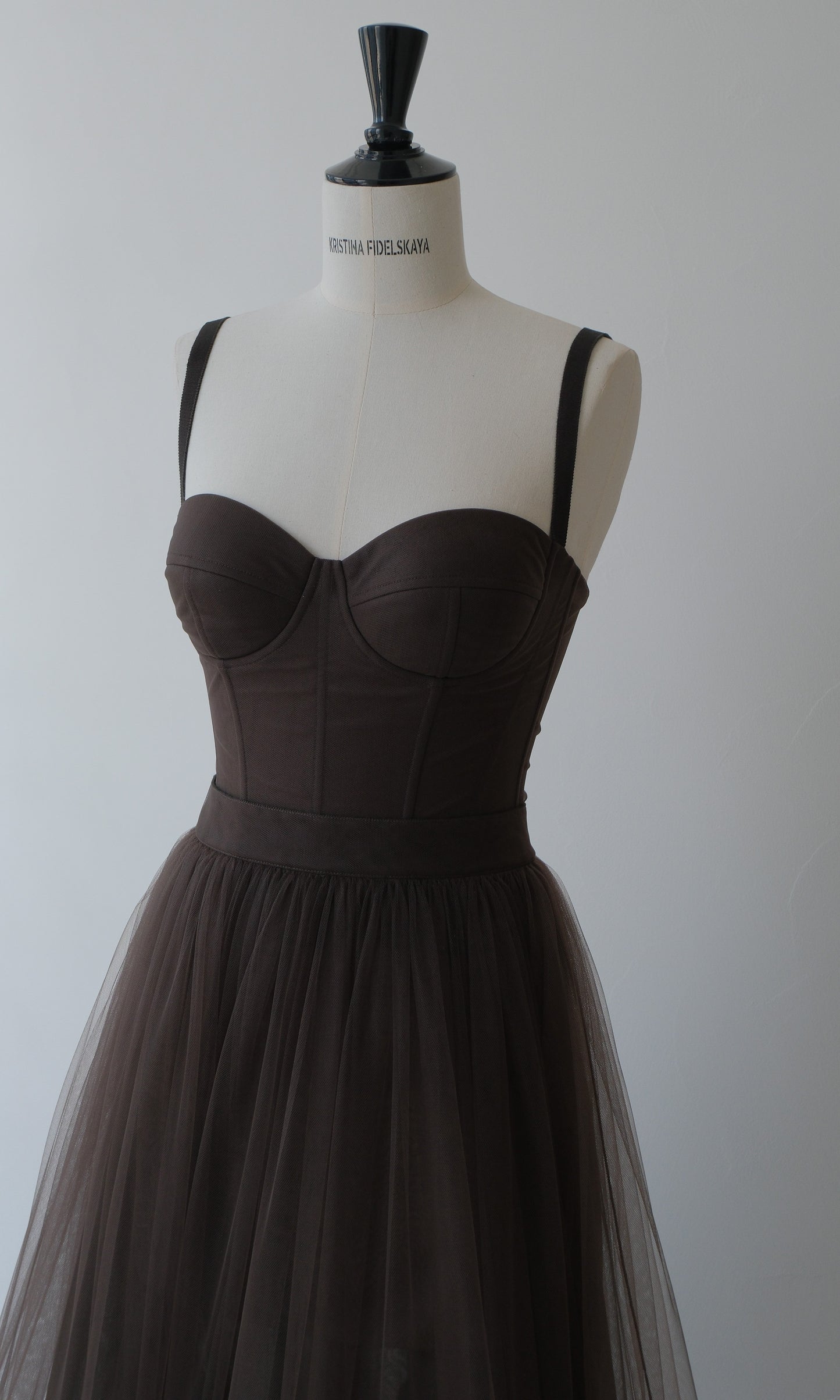 Her Timeless Tulle Brown Corset