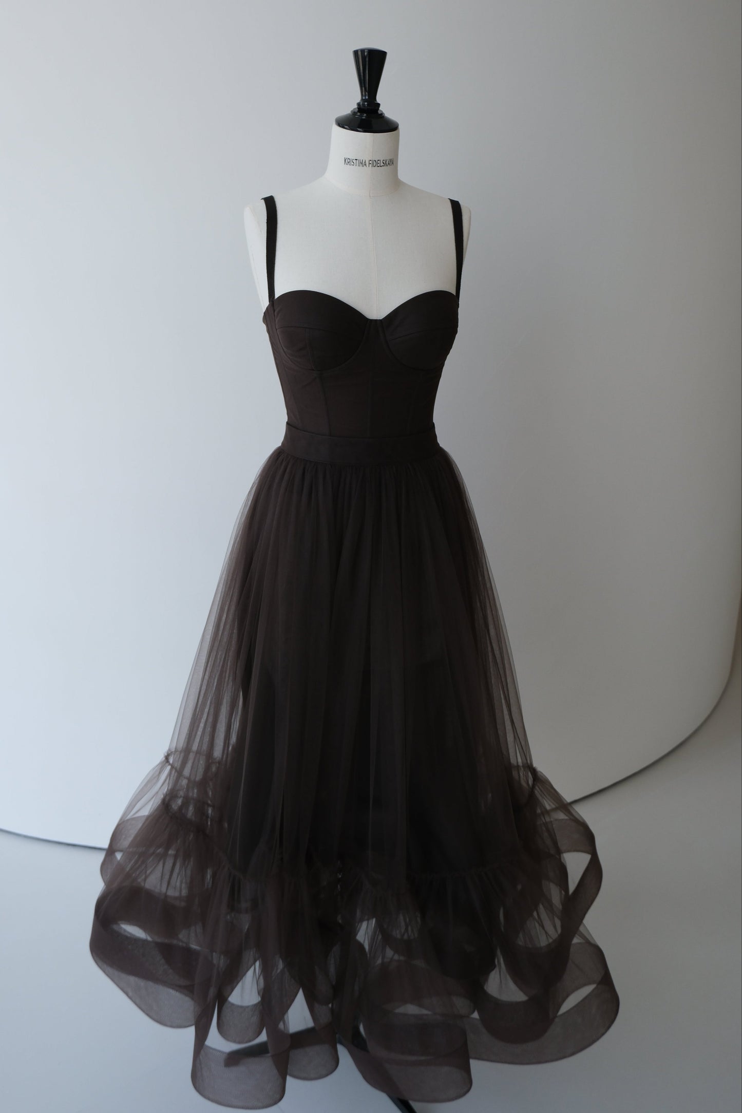 Her Timeless Tulle Brown Corset