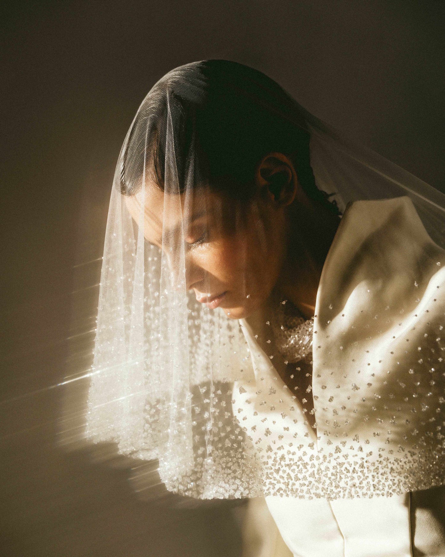 Her Embordered White Veil