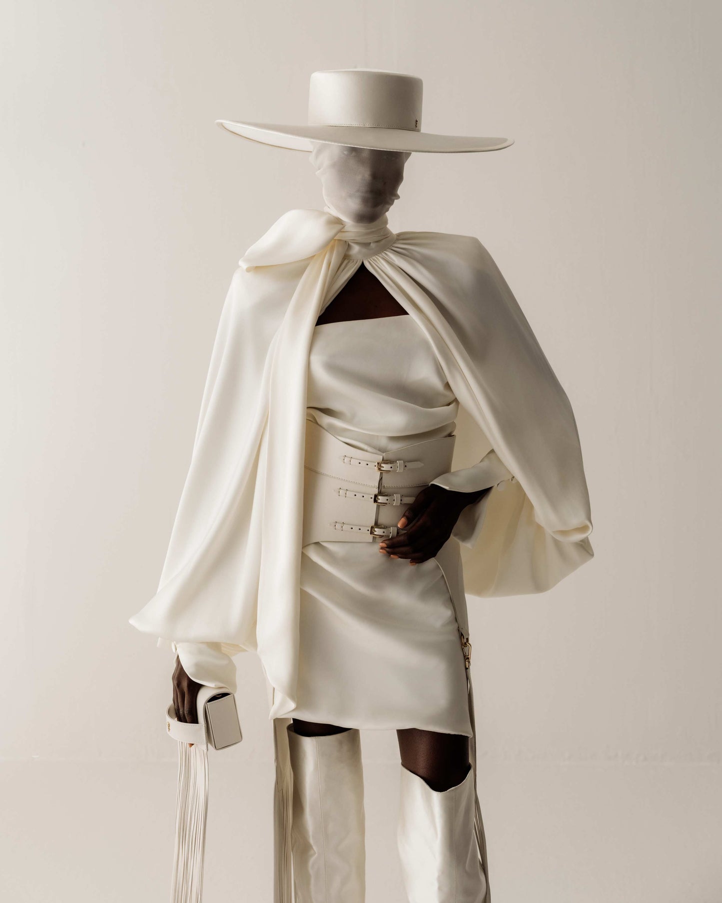 Her White Soft Drape Mini Dress