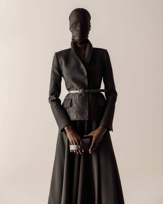 Her Silhouette Black Jacquard Jacket