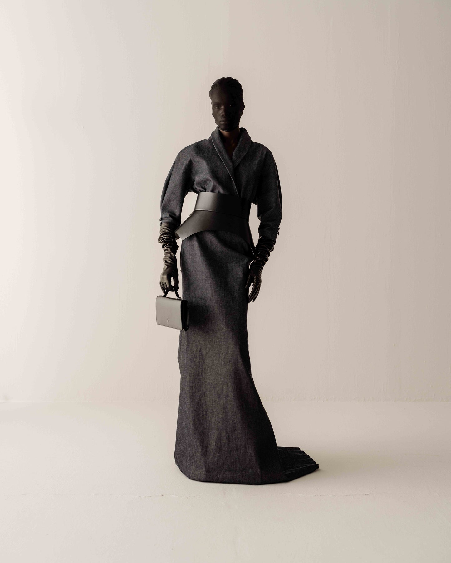 Her Denim Pencil Skirt With Flared Back