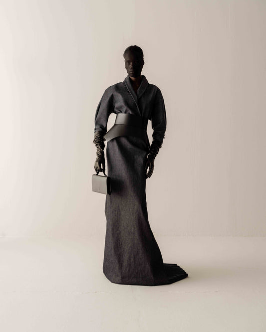 Her Denim Pencil Skirt With Flared Back