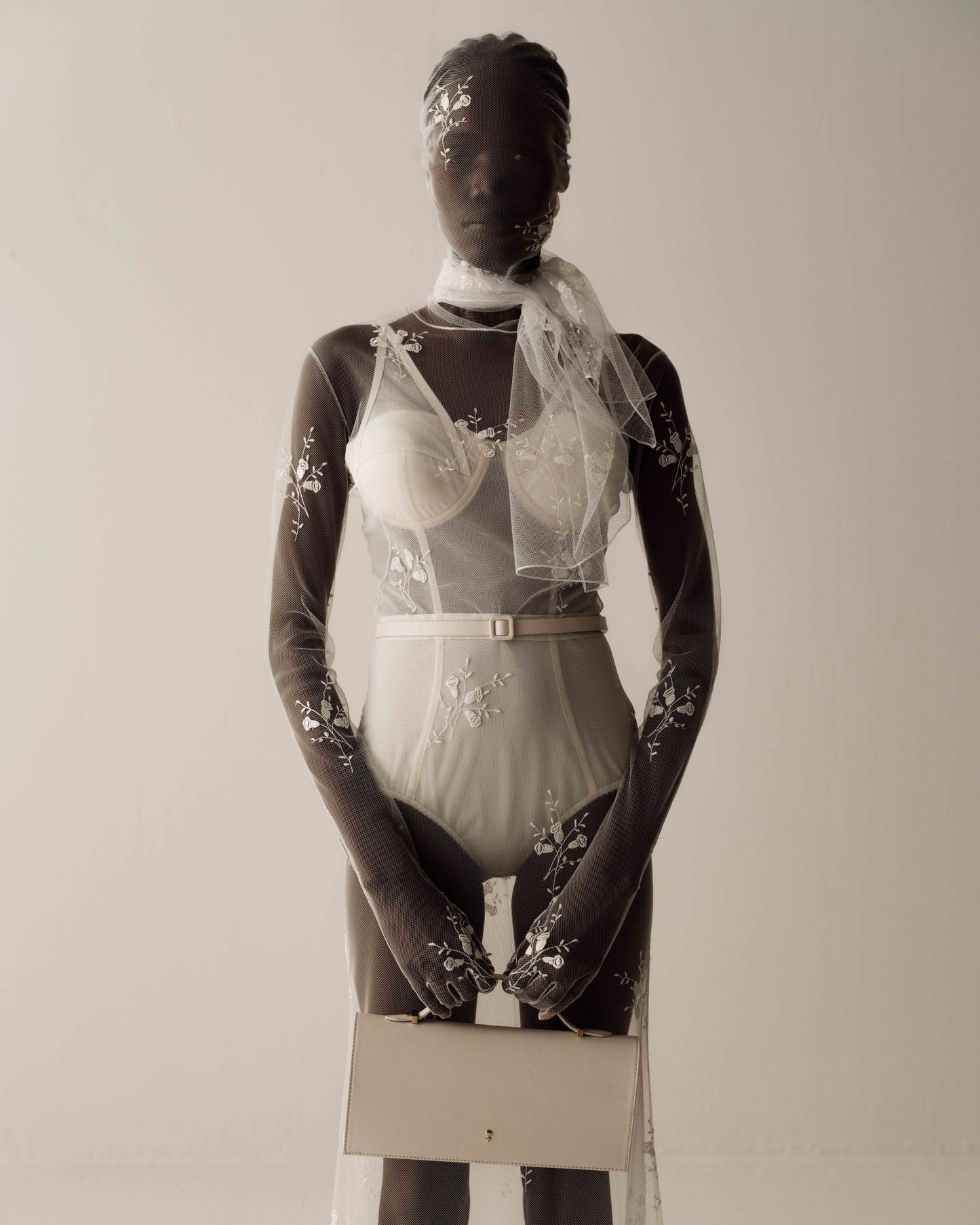 Her Embroidered Tulle Long White Dress
