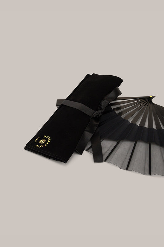 Her Black Satin Fan
