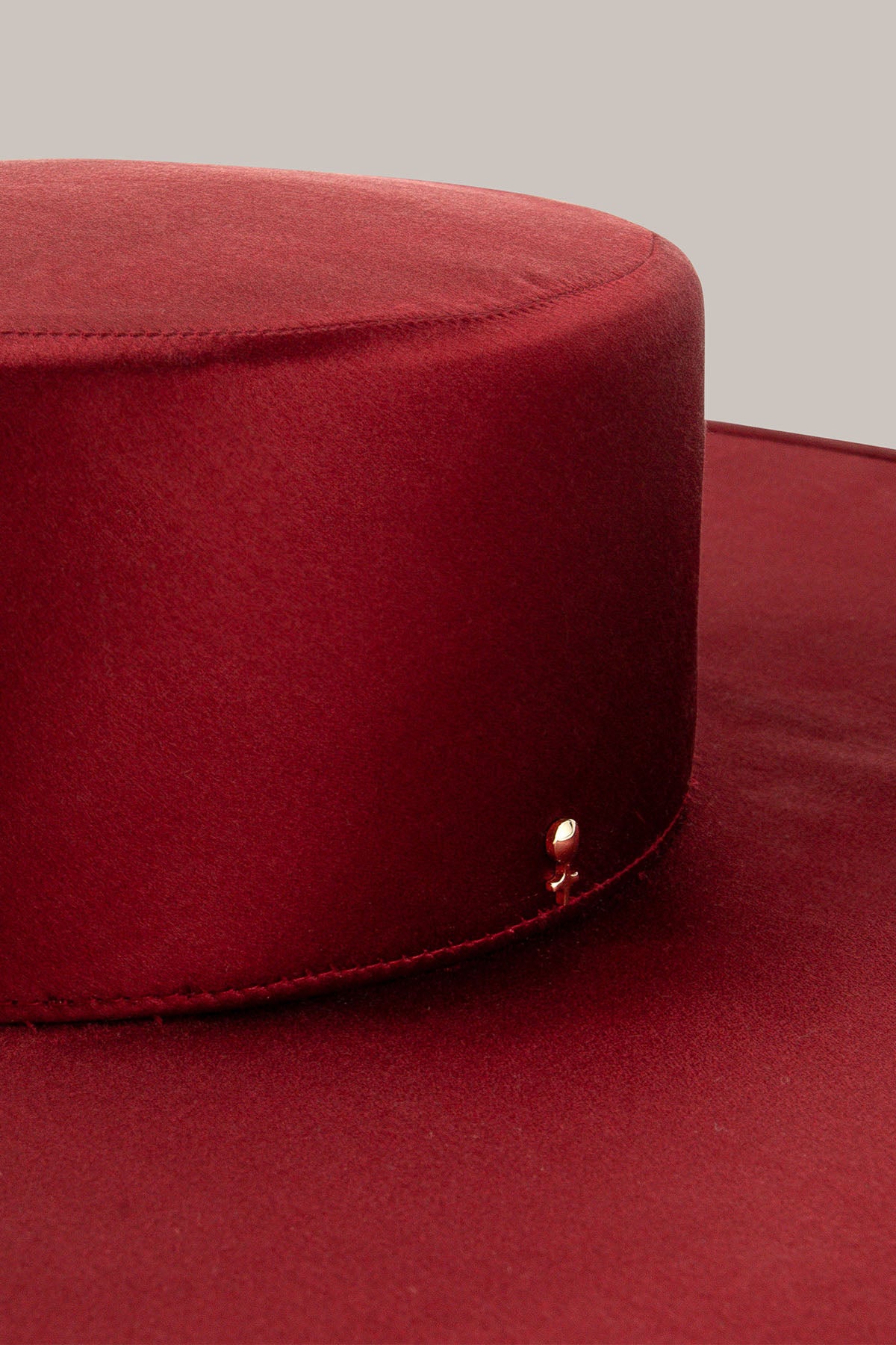 Her Burgundy Satin Wide-Brim Hat