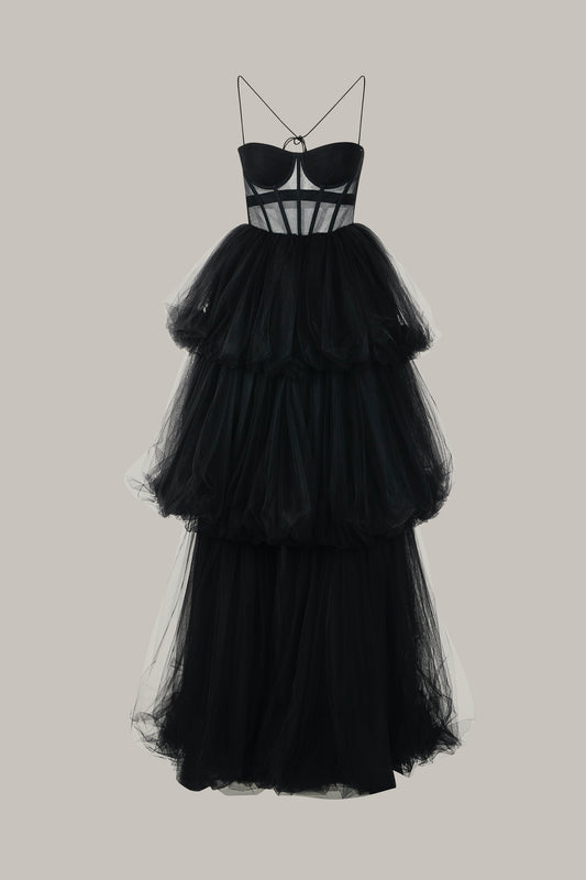 Her Black Evening Gown