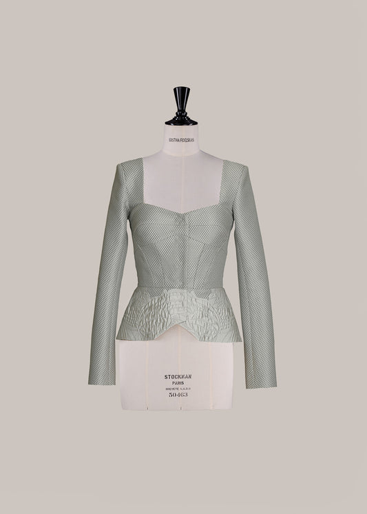 Her Jacquard Bridal Grey Jacket