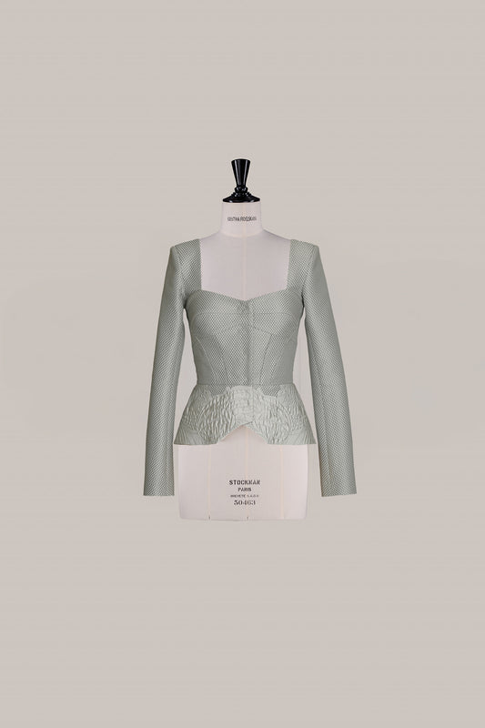 Her Jacquard Bridal Grey Jacket
