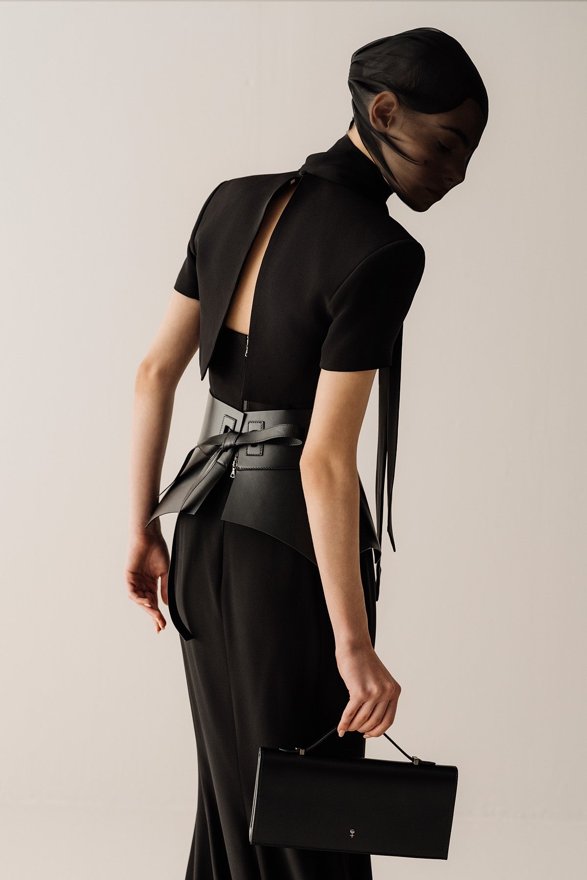 Her Short Sleeve Cropped Black Jacket