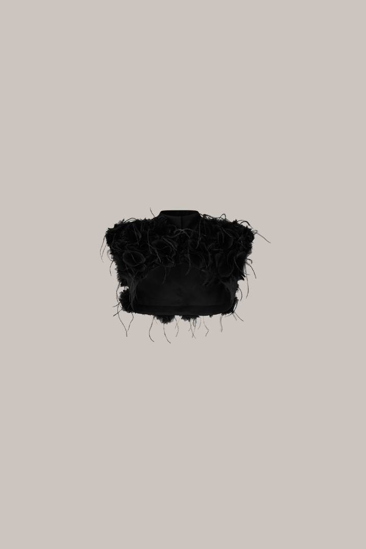 Her Embellished Sleveless Black Jacket
