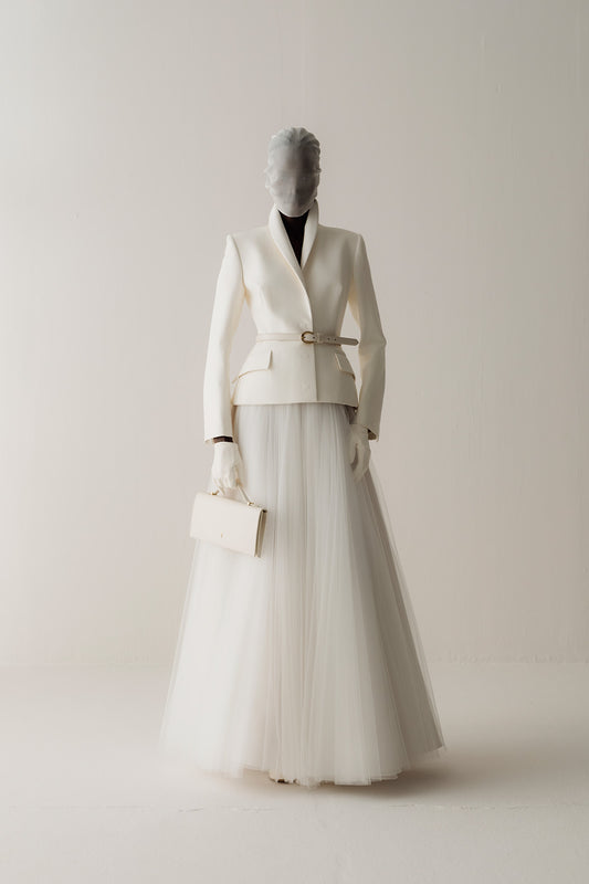 Her Silhouette White Leather Jacket