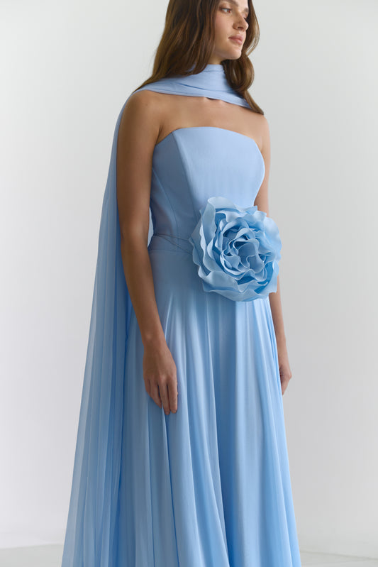 high-end designer blue gown for spring 