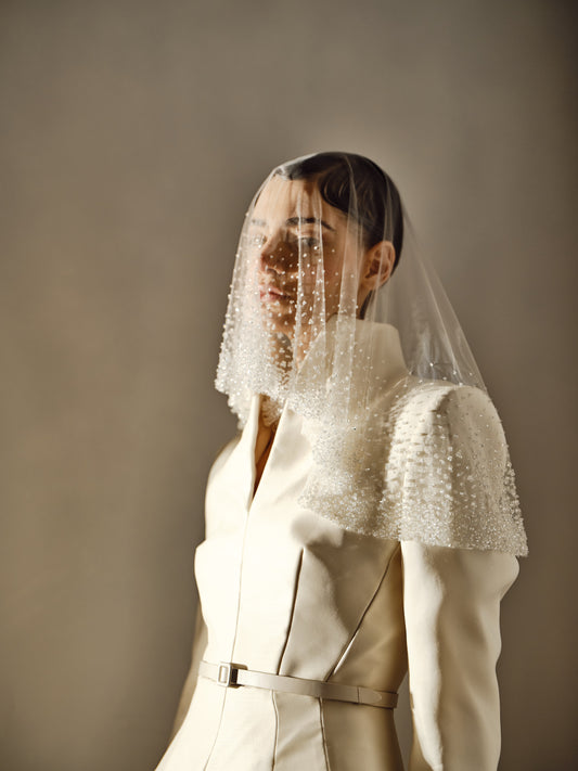 Her Embordered White Veil