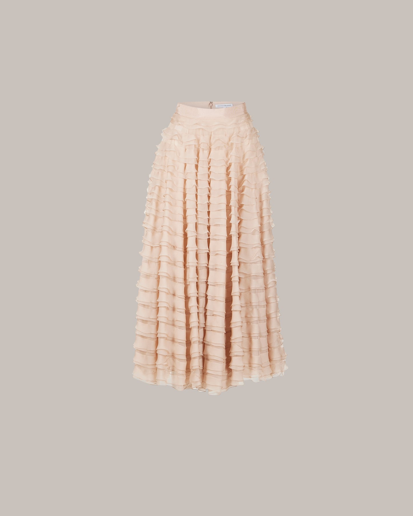 Her Nude Chiffon Silk Midi Skirt