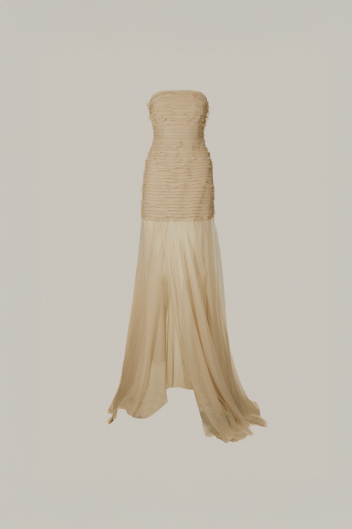 Her Silk Chiffon Beige Dress