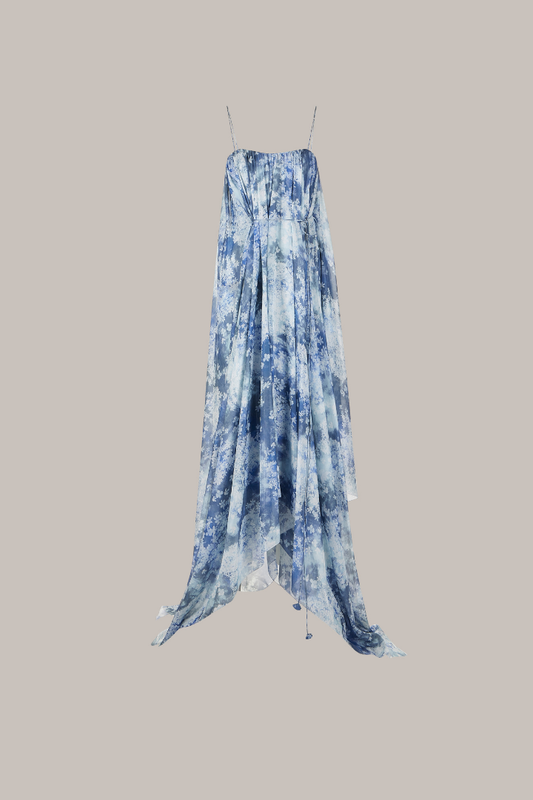 Her Floral  Blue Dress