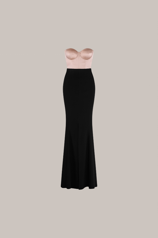 Her Contrast Long Black Gown