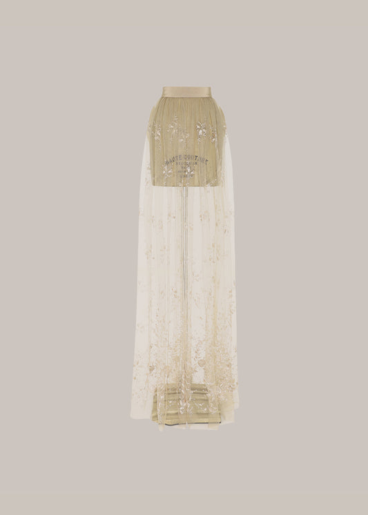 Her Embellished Beige Skirt