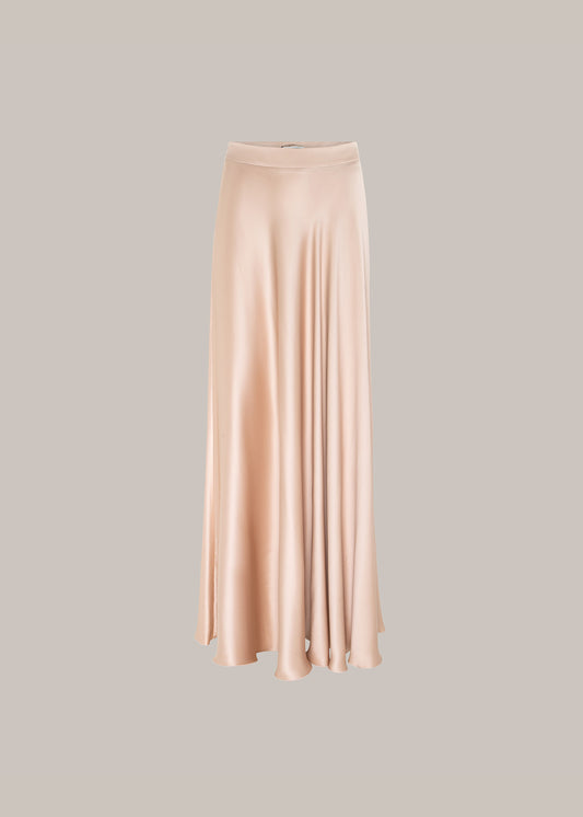 Her Silk Long Beige Skirt