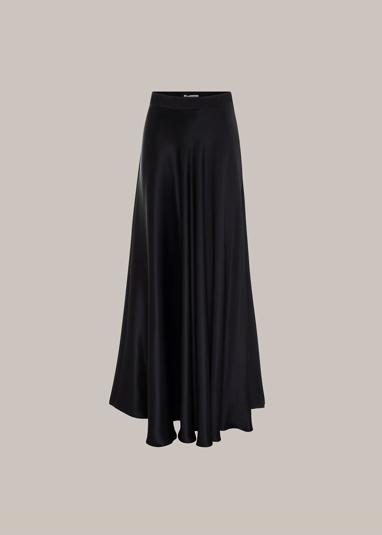 Her Silk Long Black Skirt