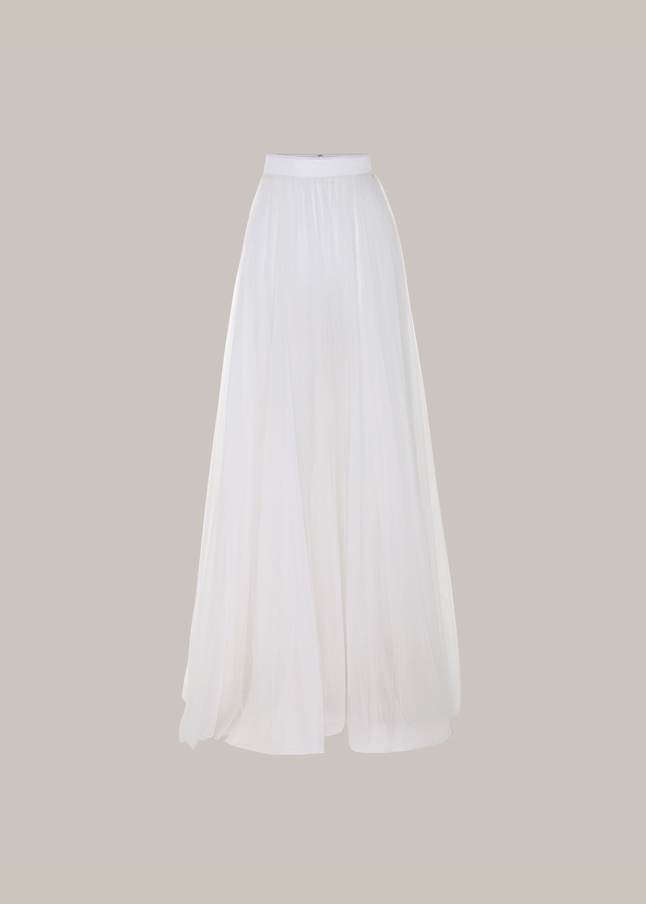 Her Full Long Layered Off White Skirt