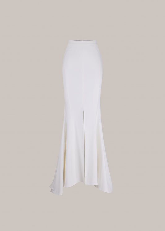 Her High Waist Long Off White Skirt