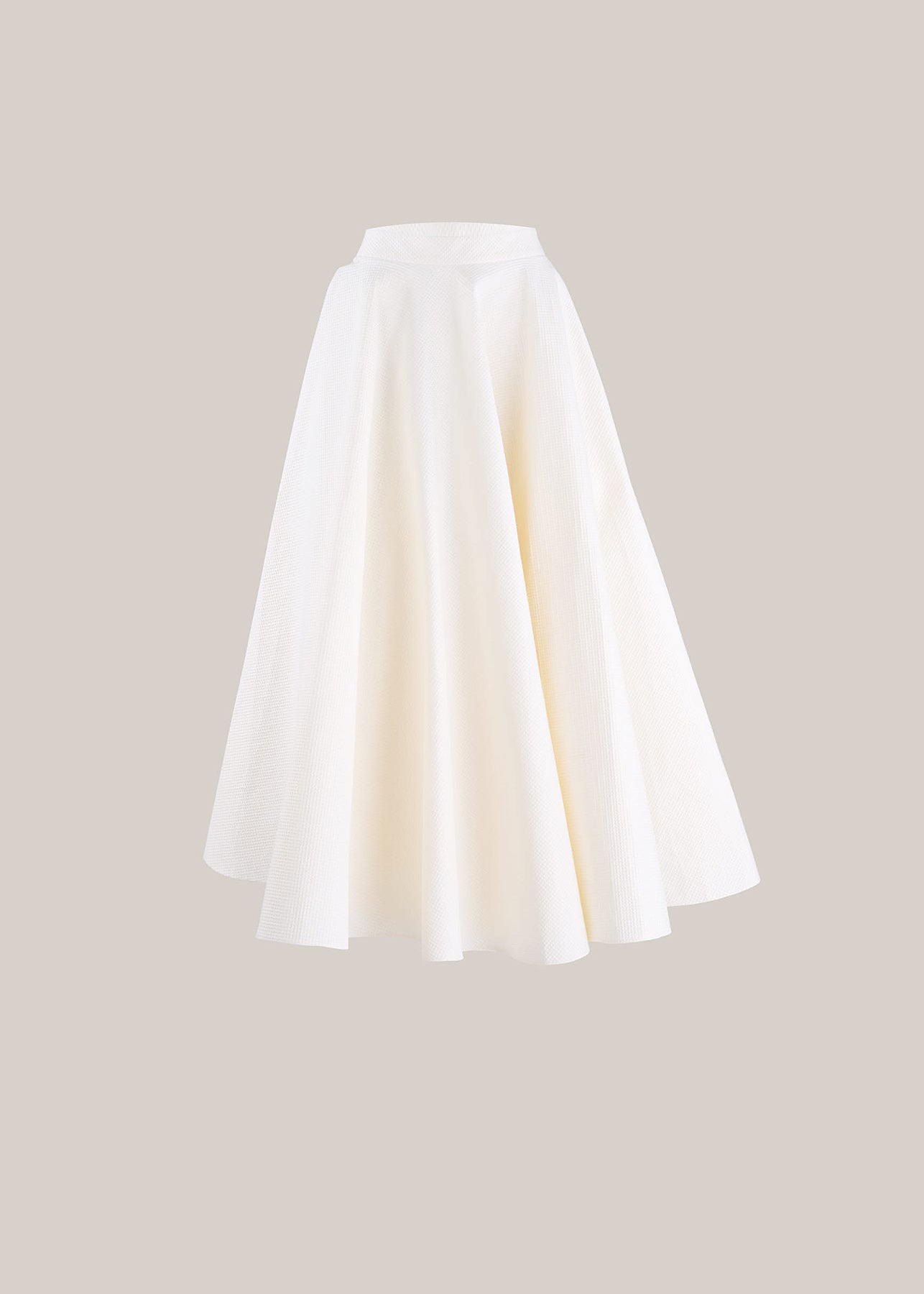 Her Midi Full Ivory Skirt