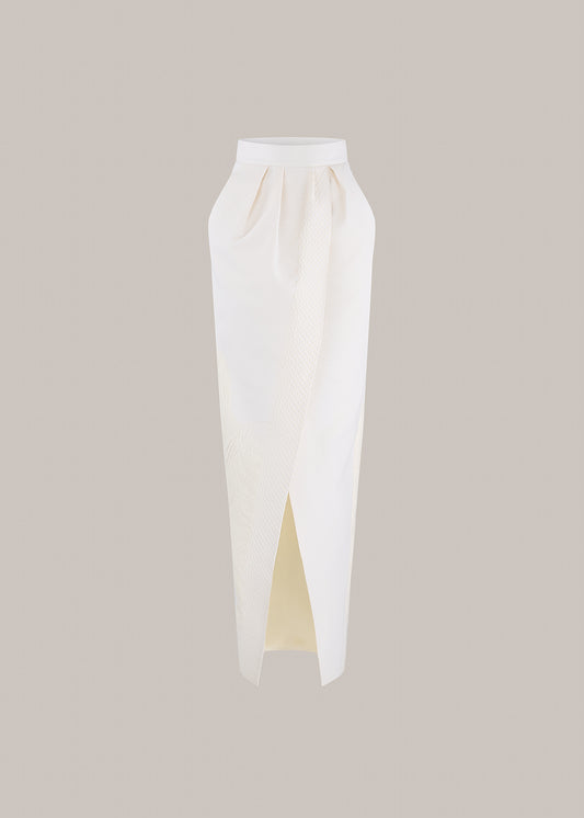 Wrap Long Ivory Skirt