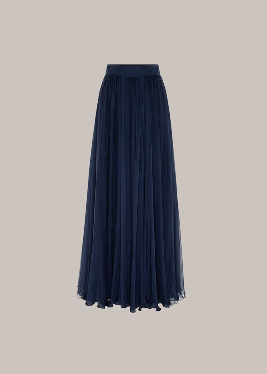Her Signature Full Fine Navy blue Skirt