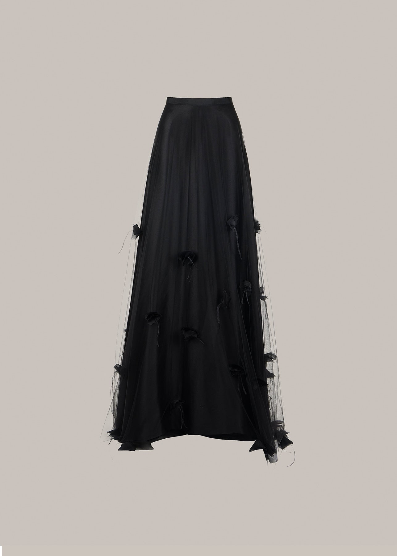 Her Embellished Tulle Black Skirt