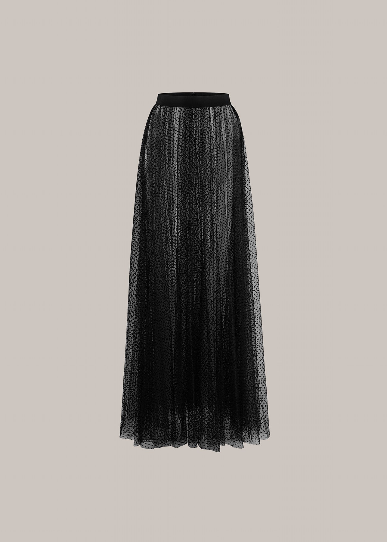 Her Tulle Polka Dot Full Long Black/Beige