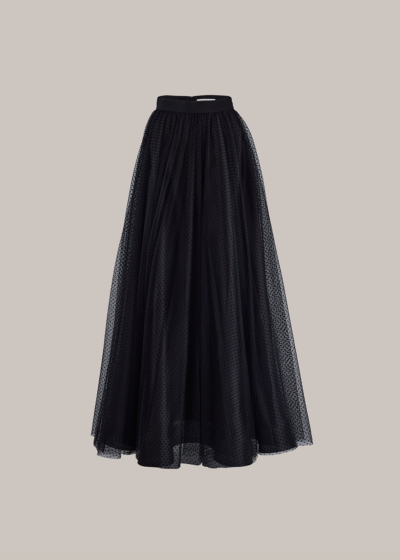 Her Tulle Polka Dot Full Long Black Skirt