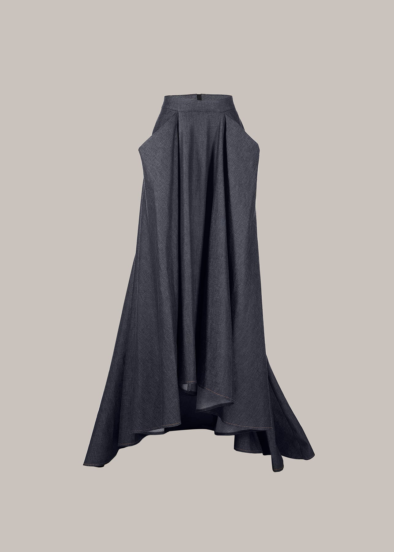 Her Long Denim Skirt