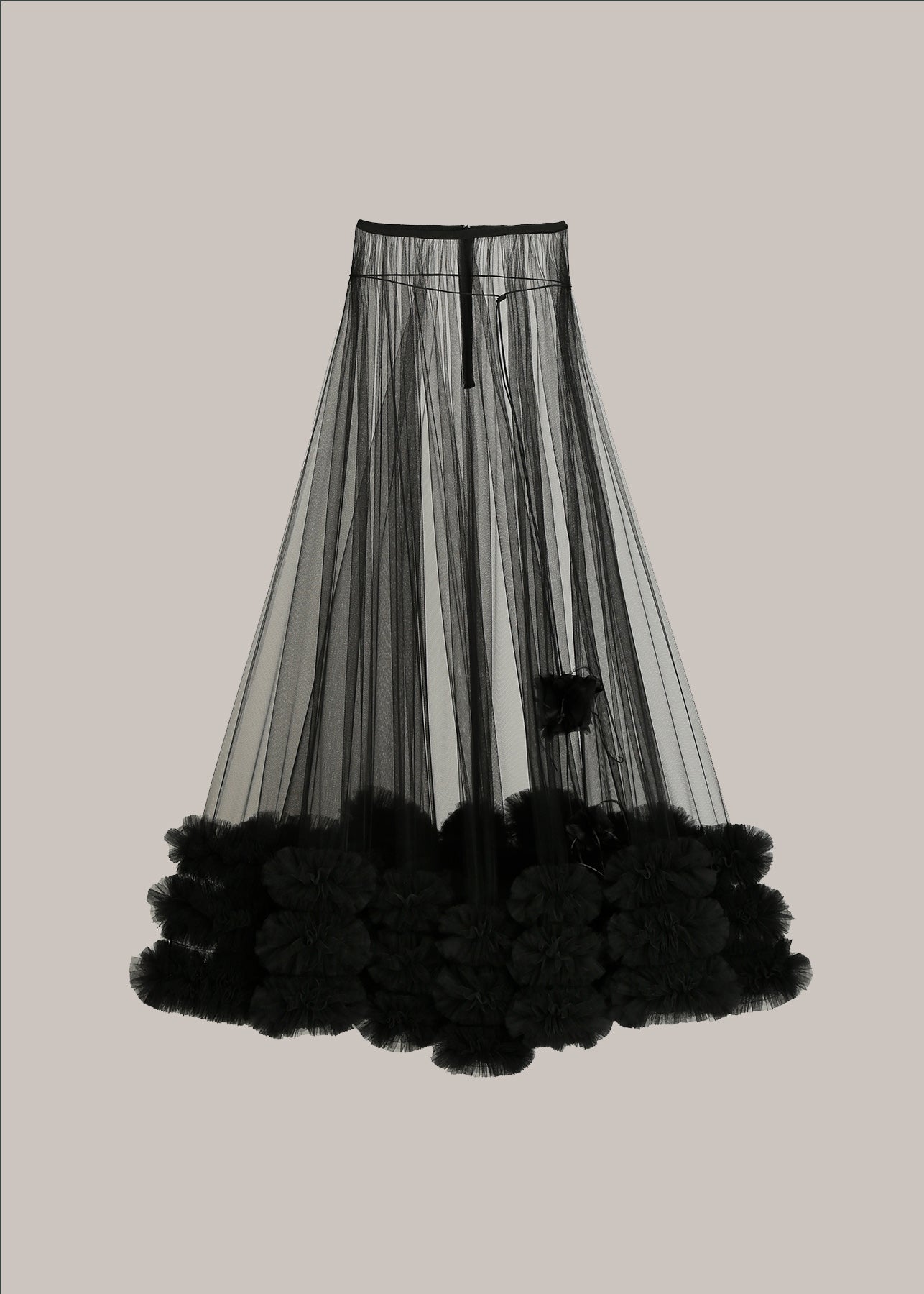 Her Ruched Tulle Black Skirt
