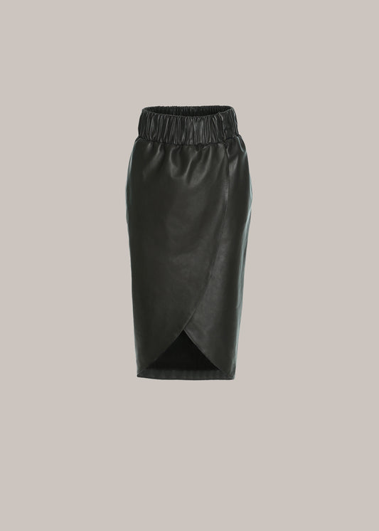 Her Asymmetric Wrap Black Skirt
