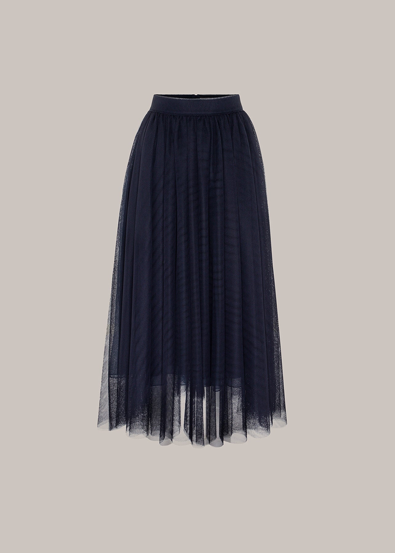 Her Midi Tulle Navy Blue Skirt